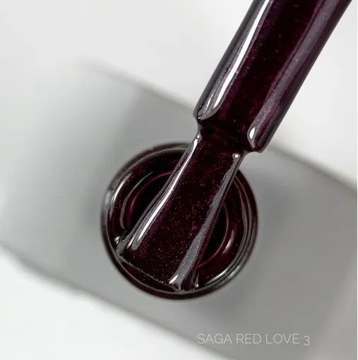 Гель-лак з шимером, 10 мл №003 Red Love Gel Polish SAGA Professional 