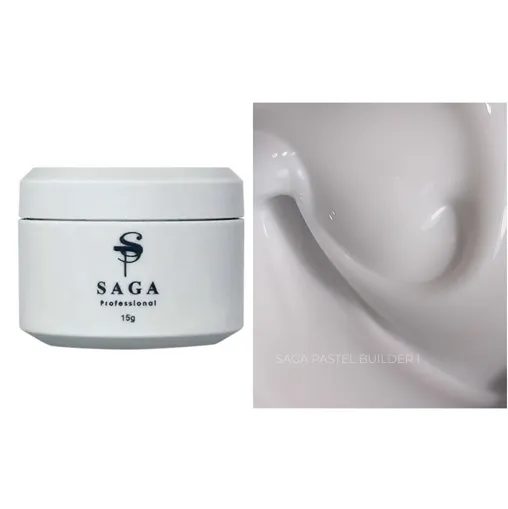 Гель для нарощування та укріплення нігтів, 15 мл №01 Pastel Builder Gel SAGA Professional