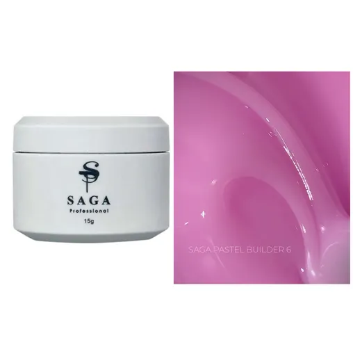 Гель для нарощування та укріплення нігтів, 15 мл №06 Pastel Builder Gel SAGA Professional