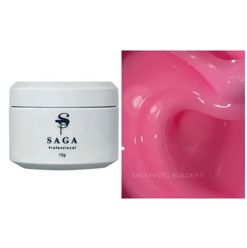 Гель для нарощування та укріплення нігтів, 15 мл №011 Pastel Builder Gel SAGA Professional