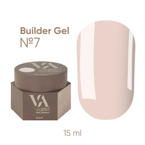 VALERI Builder Gel Гель для нарощування 15 мл №007 Бежево-рожевий