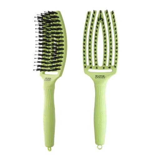 Щітка для волосся комбінована нейлон з щетиною FINGER BRUSH DOLCE VITA Колір: Pistachio Green ID1883 Olivia Garden