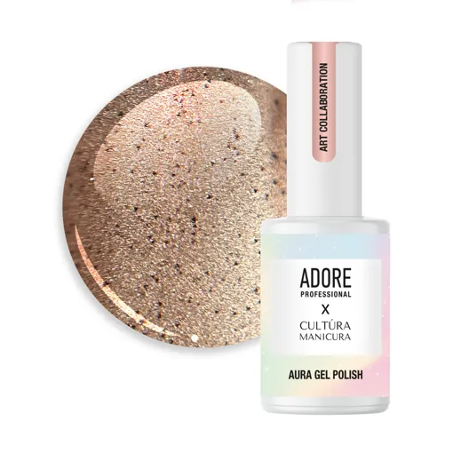 Гель-лак скляне "котяче око"- хамелеон A-02 колір: Теплий коричневий Aura Cat`s Eye Gel Polish ADORE