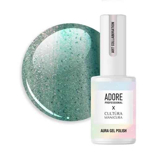 Гель-лак скляне "котяче око"- хамелеон A-06 колір: Тіффані Aura Cat`s Eye Gel Polish ADORE