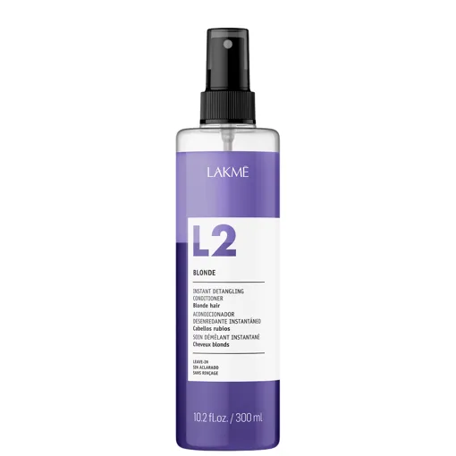 Двофазний кондиціонер для освітленного або сивого волосся (з фіолетовим пігментом), 300 мл 45542 Instant detangling conditioner BLONDE L2 LAKME