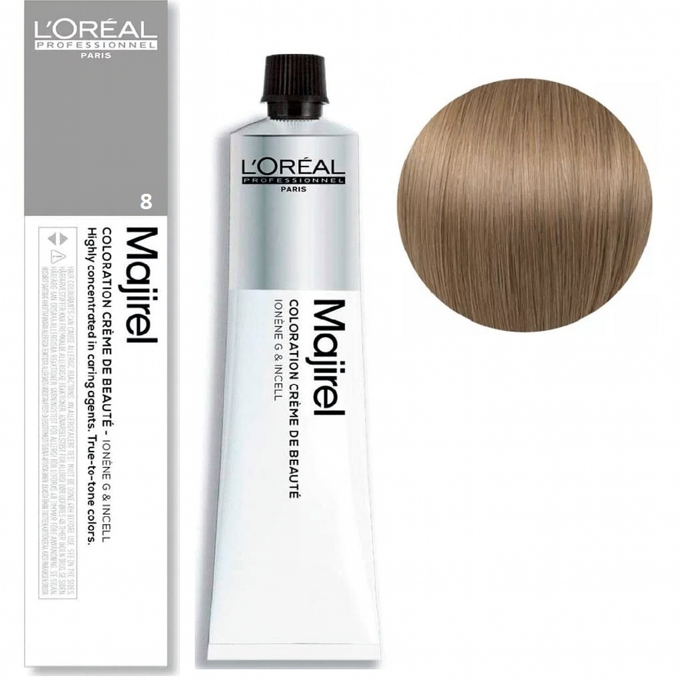 8 Світлий блондин натуральний Фарба для волосся стійка, 60 мл  Majirel L`Oreal Professionnel (оновлений формат)