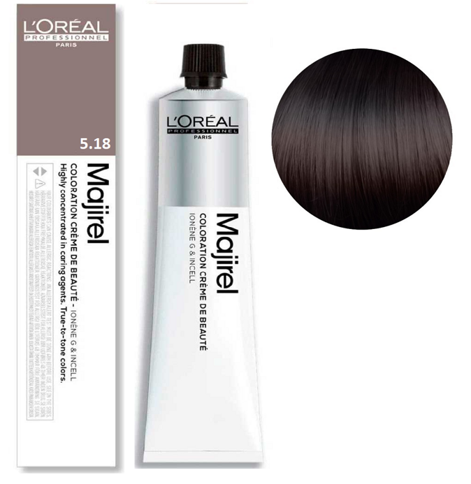 5/18 Світло-коричневий попелястий мокко Фарба для волосся стійка, 60 мл  Majirel L`Oreal Professionnel (оновлений формат)