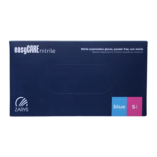 Рукавички нітрилові, нестерильні, неприпудрені, розмір S (100 шт), колір: БЛАКИТНИЙ easyCARE nitrile ZARYS