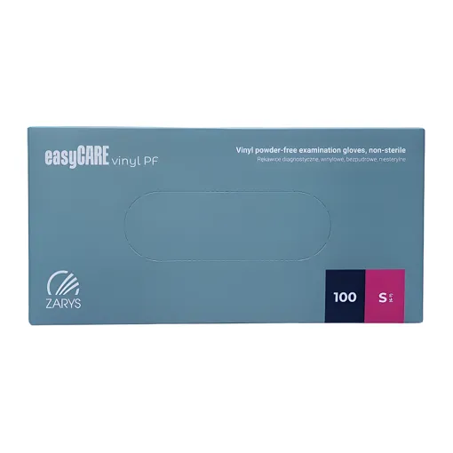 Рукавички вінілові, нестерильні, неприпудрені, розмір S (100 шт), колір: ПРОЗОРИЙ easyCARE vinyl Pf ZARYS