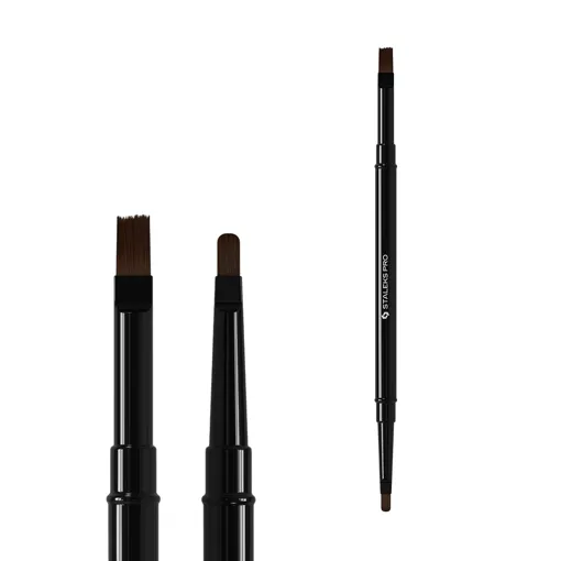 Пензлик двосторонній EXPERT для гелю 7 мм / для гелю 10 мм (NBE-04/08) STALEKS PRO