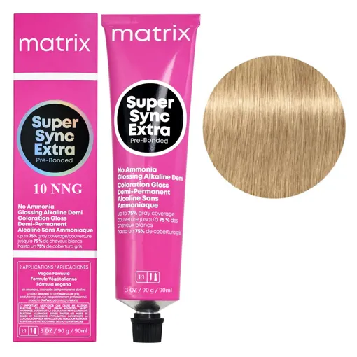 10NNG Екстрасвітлий блондин натурально-золотистий Тонер для волосся на лужній основі без аміаку, 90 мл SUPER SYNC EXTRA Pre-Bonded MATRIX