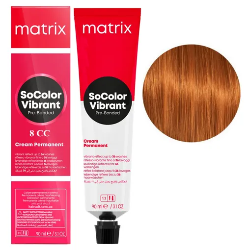 8CC світлий блондин глибокий мідний  Крем-фарба для волосся, 90 мл SoColor Pre-Bonded MATRIX (оновлений дизайн)