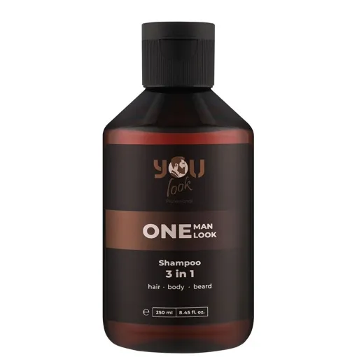 Шампунь 3 в 1 для волосся, тіла та бороди чоловіків, 250 мл Shampoo 3 in 1 ONE MAN LOOK You look Professional