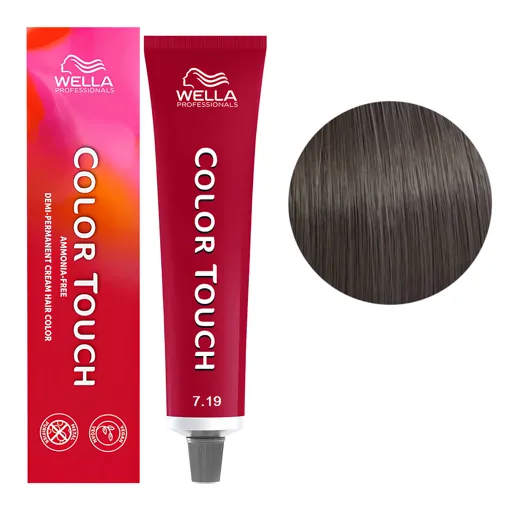 7/19 середній блондин попелястий сандре Фарба для тонування волосся без аміаку (Оновлена формула), 60 мл COLOR TOUCH Wella Professionals