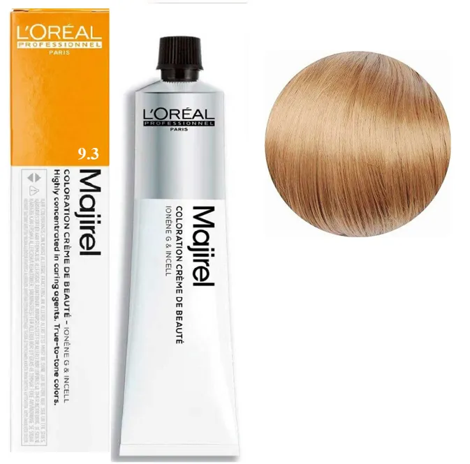 9/3 Дуже світлий блондин золотистий Фарба для волосся стійка, 60 мл  Majirel L`Oreal Professionnel (оновлений формат)