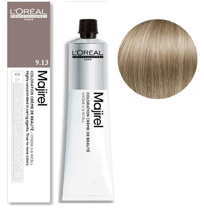 9/13 Дуже світлий блондин попелясто-золотистий (беж) Фарба для волосся стійка, 60 мл  Majirel L`Oreal Professionnel (оновлений формат)