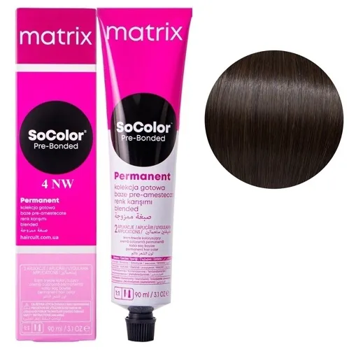 4NW шатен натуральний теплий Крем-фарба для волосся, 90 мл SoColor Pre-Bonded MATRIX (оновлений дизайн)