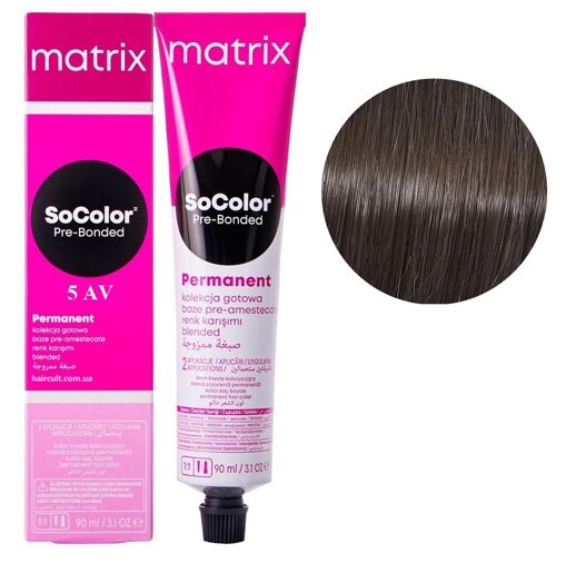 5AV світлий шатен попелясто-фіолетовий  Крем-фарба для волосся, 90 мл SoColor Pre-Bonded MATRIX (оновлений дизайн)