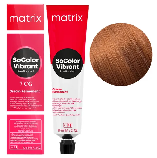 7CG блондин мідно-золотистий Крем-фарба для волосся, 90 мл SoColor Pre-Bonded MATRIX (оновлений дизайн)