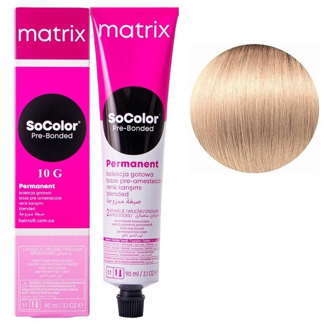 10G екстрасвітлий блондин золотистий Крем-фарба для волосся, 90 мл SoColor Pre-Bonded MATRIX (оновлений дизайн)