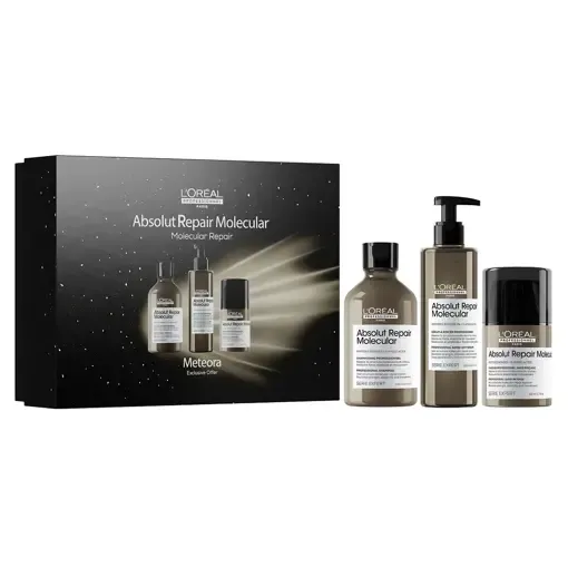 Набір (шампунь 300 мл+сироватка 250 мл+маска 50 мл), Meteora Absolut Repair Molecular L`Oreal Professionnel