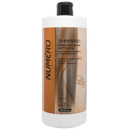 Шампунь для відновлення волосся з екстрактом вівса, 1000 мл Restructuring Shampoo with Oats Avena Numero BRELIL Professional