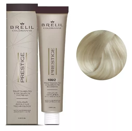 100/2 Крем-фарба для волосся перманентна з низьким вмістом аміаку, 100мл  Colorianne Prestige BRELIL Professional