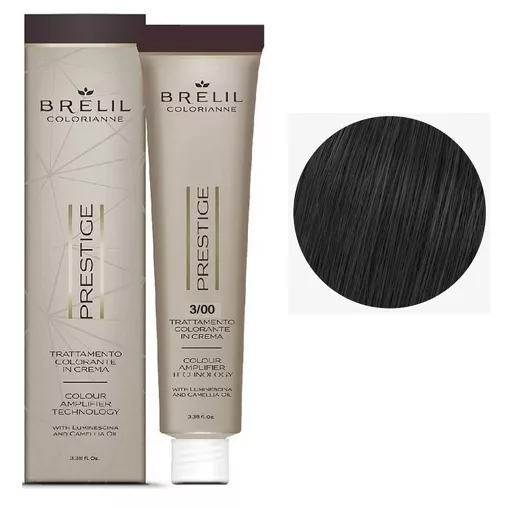 3/00 Крем-фарба для волосся перманентна з низьким вмістом аміаку, 100мл  Colorianne Prestige BRELIL Professional