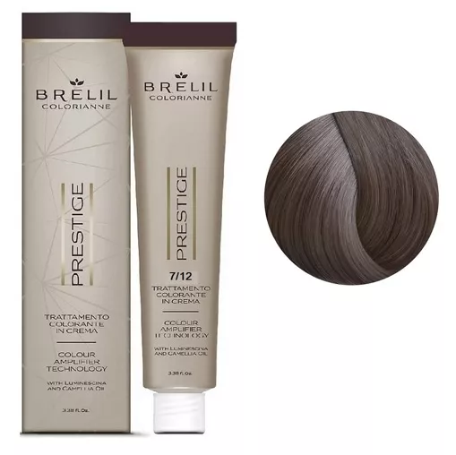 7/12  Крем-фарба для волосся перманентна з низьким вмістом аміаку, 100мл  Colorianne Prestige BRELIL Professional