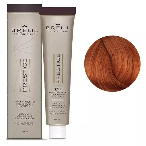 7/44 Крем-фарба для волосся перманентна з низьким вмістом аміаку, 100мл  Colorianne Prestige BRELIL Professional