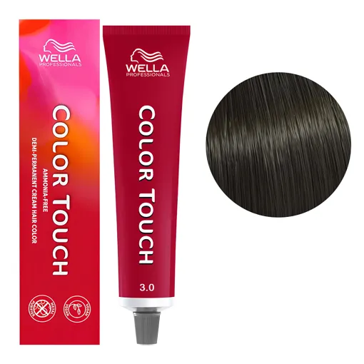 3/0 темний шатен натуральний Фарба для тонування волосся без аміаку (Оновлена формула), 60 мл COLOR TOUCH Wella Professionals