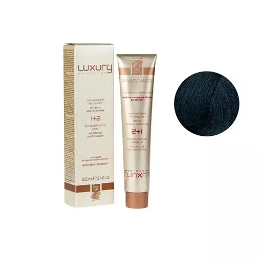 1/10 Синьо-чорний Крем-фарба для волосся з білим чаєм та екстрактом орхідеї, 100 мл LUXURY Haircolor GREEN LIGHT 