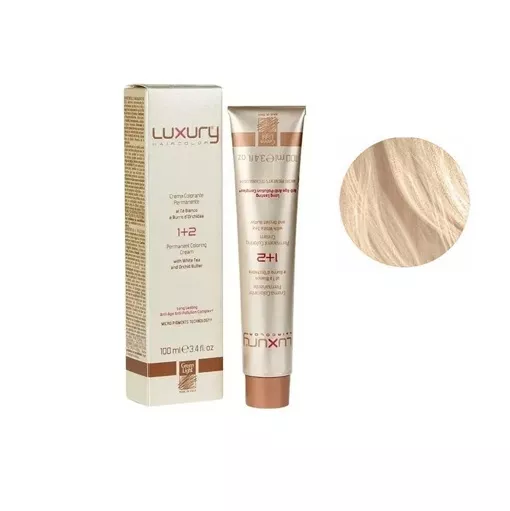 10 Платиновий блондин Крем-фарба для волосся з білим чаєм та екстрактом орхідеї, 100 мл LUXURY Haircolor GREEN LIGHT 