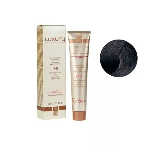 3 Темно-коричневий Крем-фарба для волосся з білим чаєм та екстрактом орхідеї, 100 мл LUXURY Haircolor GREEN LIGHT