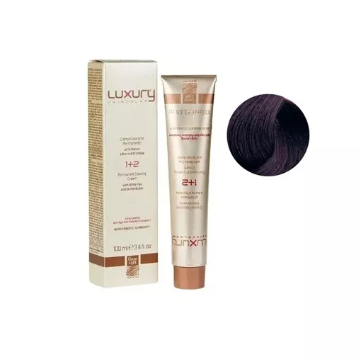 5/22 Світло-коричневий інтенсивний фіолетовий Крем-фарба для волосся з білим чаєм та екстрактом орхідеї, 100 мл LUXURY Haircolor GREEN LIGHT