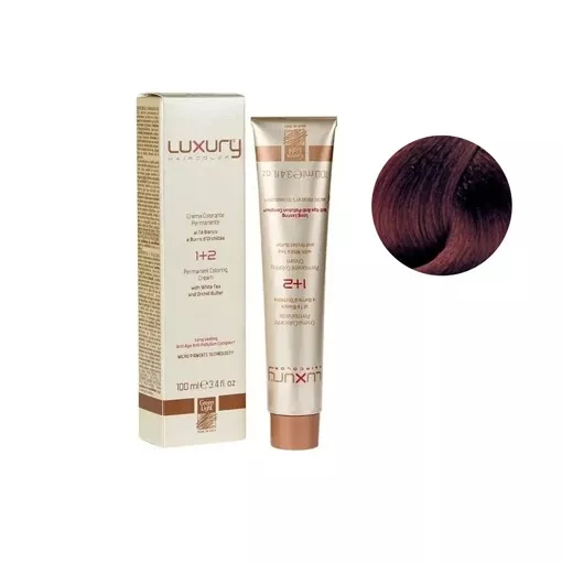 5/4 Світло-коричневий мідний Крем-фарба для волосся з білим чаєм та екстрактом орхідеї, 100 мл LUXURY Haircolor GREEN LIGHT