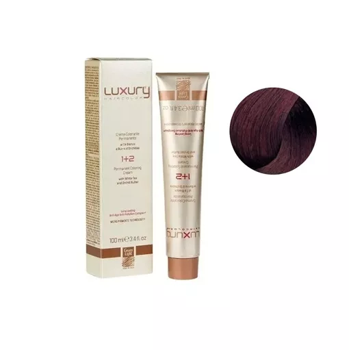 5/5 Світло-коричневий махагоновий Крем-фарба для волосся з білим чаєм та екстрактом орхідеї, 100 мл LUXURY Haircolor GREEN LIGHT