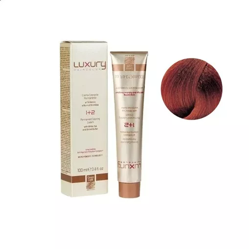 7/40 Середній блондин мідний натуральний Крем-фарба для волосся з білим чаєм та екстрактом орхідеї, 100 мл LUXURY Haircolor GREEN LIGHT