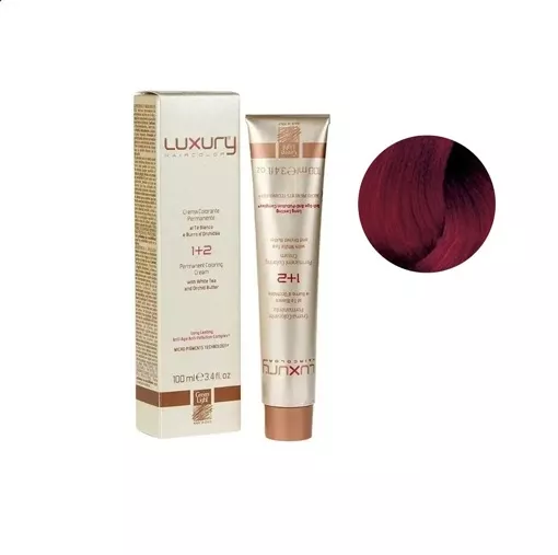 7/62 Середній блондин червоно-фіолетовий Крем-фарба для волосся з білим чаєм та екстрактом орхідеї, 100 мл LUXURY Haircolor GREEN LIGHT