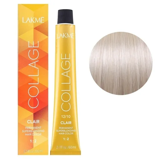 12/10 Суперосвітлюючий світло-білявий попелястий Крем-фарба для волосся стійка, 60 мл Permanent Hair Color COLLAGE LAКME