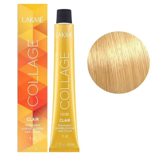 12/30 Суперосвітлюючий світло-білявий золотистий Крем-фарба для волосся стійка, 60 мл Permanent Hair Color COLLAGE LAКME