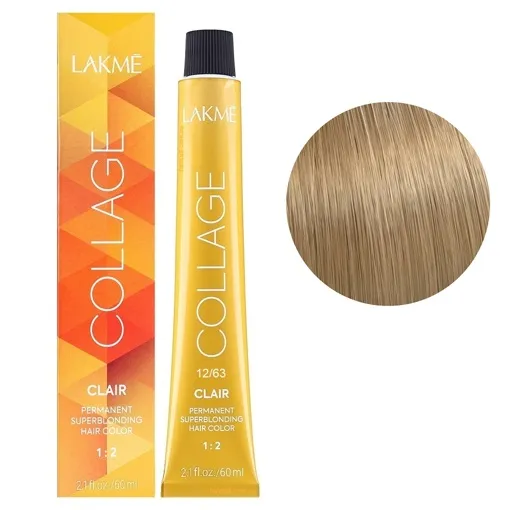 12/63 Суперосвітлюючий світло-білявий коричнево-золотистий Крем-фарба для волосся стійка, 60 мл Permanent Hair Color COLLAGE LAКME