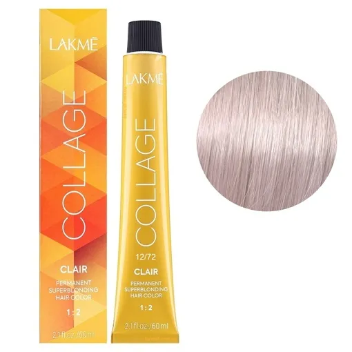 12/72 Суперосвітлюючий світло-білявий синьо-фіолетовий Крем-фарба для волосся стійка, 60 мл Permanent Hair Color COLLAGE LAКME