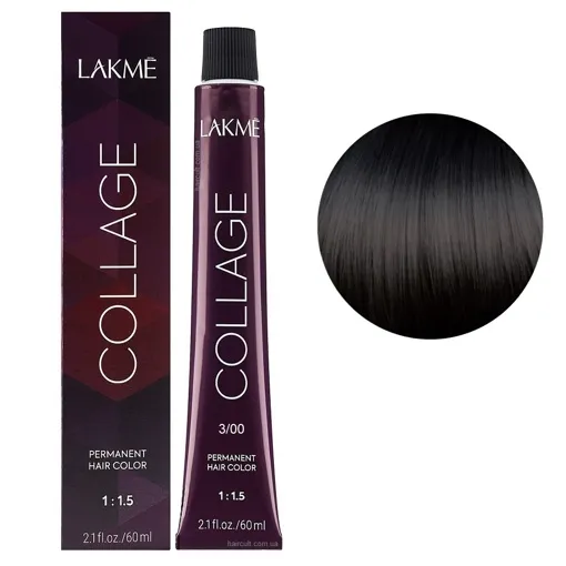 3/00 Темно-каштановий натуральний Крем-фарба для волосся стійка, 60 мл Permanent Hair Color COLLAGE LAКME