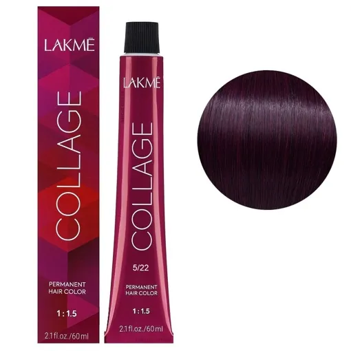 5/22 Світло-каштановий фіолетовий яскравий Крем-фарба для волосся стійка, 60 мл Permanent Hair Color COLLAGE LAКME