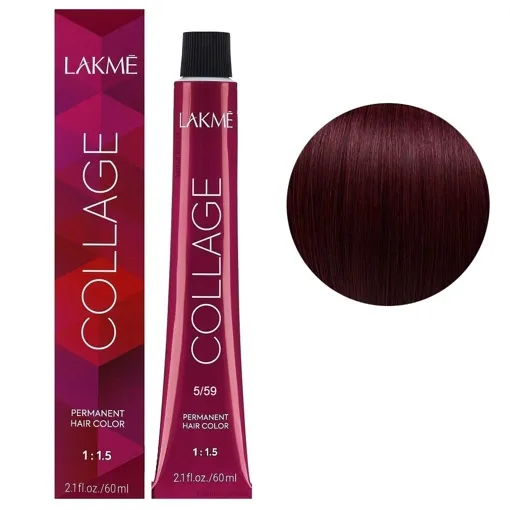 5/59 Світло-каштановий махагоново-червоний Крем-фарба для волосся стійка, 60 мл Permanent Hair Color COLLAGE LAКME