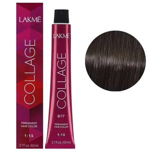 6/17 Темний блондин попелясто-синій Крем-фарба для волосся стійка, 60 мл Permanent Hair Color COLLAGE LAКME