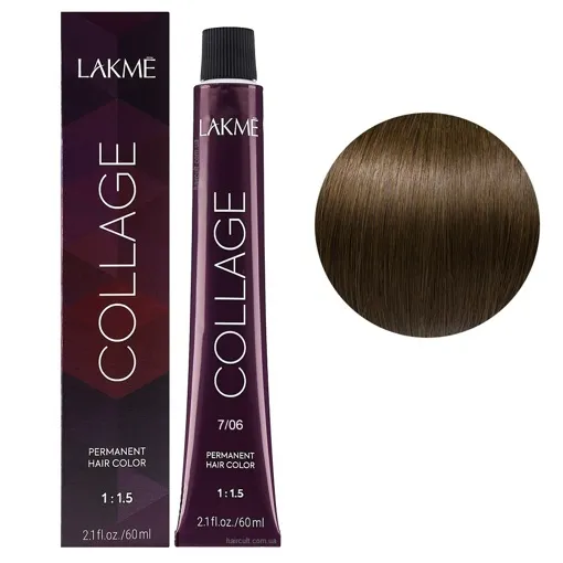 7/06 Середній блондин натурально-теплий Крем-фарба для волосся стійка, 60 мл Permanent Hair Color COLLAGE LAКME