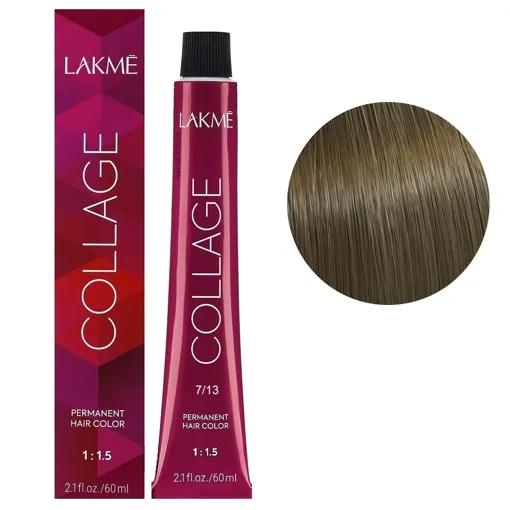 7/13 Середній блондин попелясто-золотистий Крем-фарба для волосся стійка, 60 мл Permanent Hair Color COLLAGE LAКME