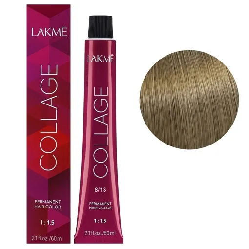 8/13 Світлий блондин попелясто-золотистий Крем-фарба для волосся стійка, 60 мл Permanent Hair Color COLLAGE LAКME